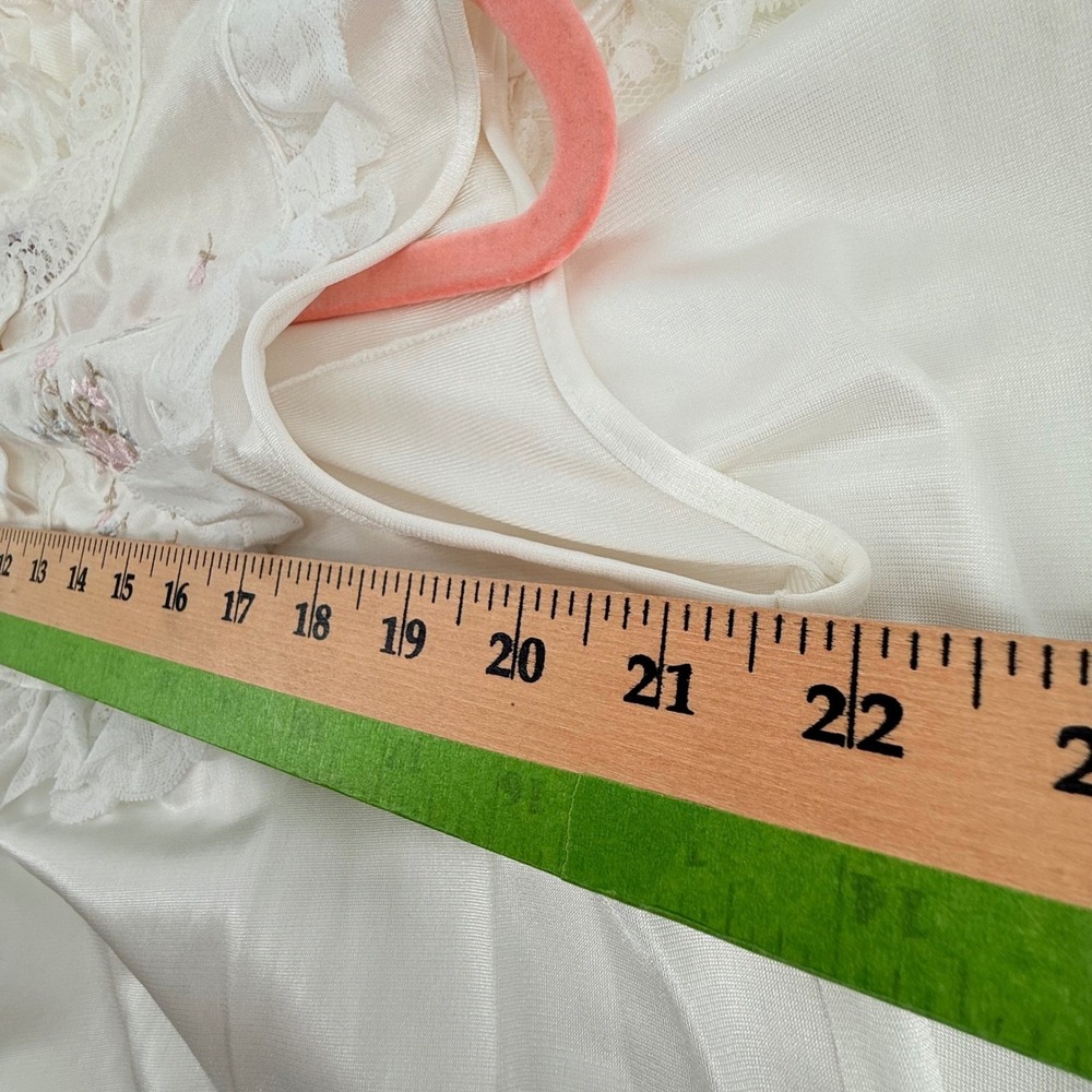 Gilead Vintage Nightgown Duster Set Small Long Sleve Lace Floral Embroidered USA - Picture 9 of 12